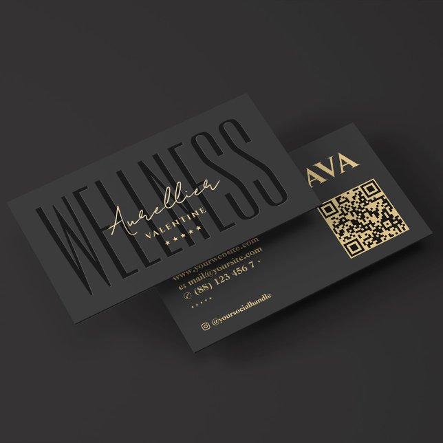 Hälsa Coach Personal Trainer Black Minimal Visitkort (Wellness Coach Personal Trainer Black Minimal Business Card
)