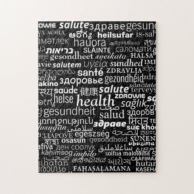 Hälsa - flerspråkig Internationell - var hälsosam Pussel (Vertikal)