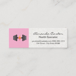 Hälsa Hantel Logotyp Fitness Mini Visitkort