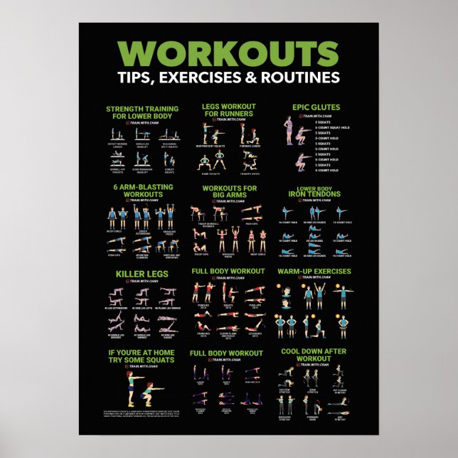 Hälsa och Fitness Infografik - Diet and Exercise Poster (Framsidan)
