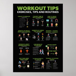 Hälsa och Fitness Infografik - Diet and Exercise Poster