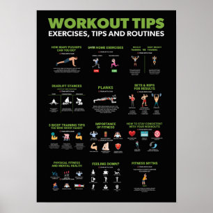 Hälsa och Fitness Infografik - Diet and Exercise Poster