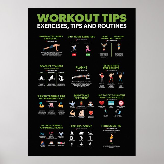 Hälsa och Fitness Infografik - Diet and Exercise Poster (Framsidan)