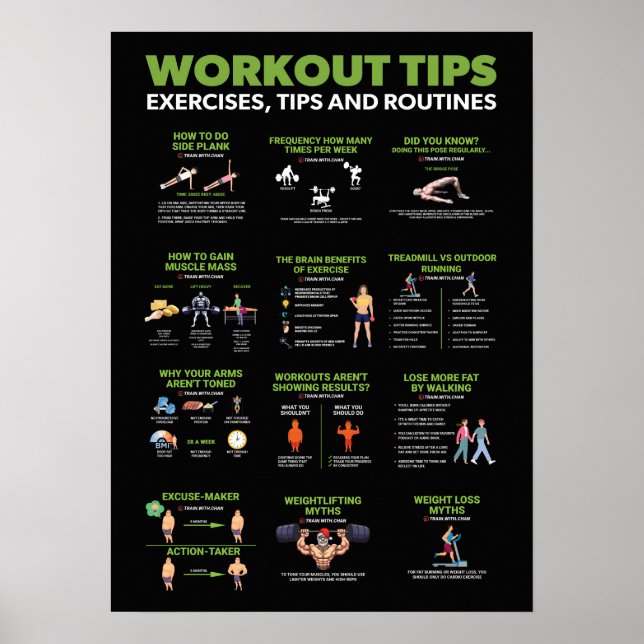 Hälsa och Fitness Infografik - Diet and Exercise Poster (Framsidan)