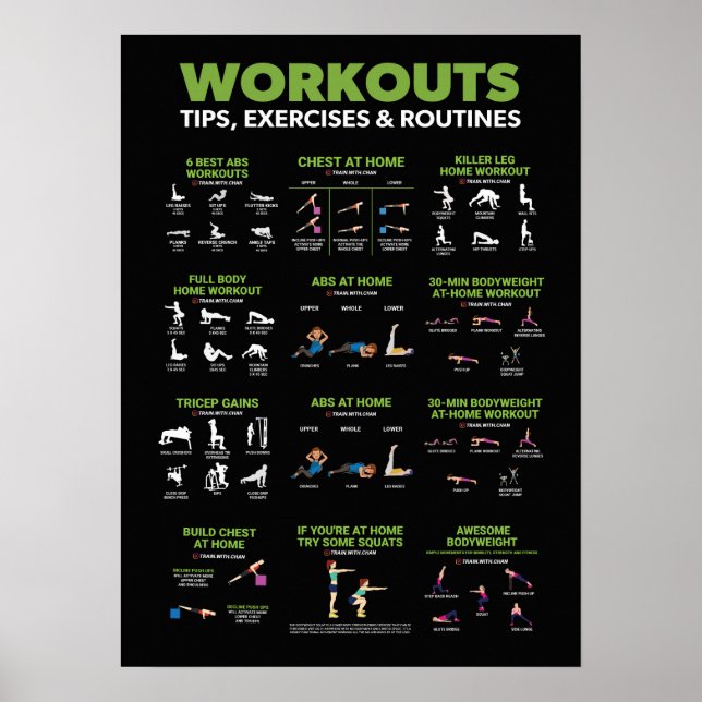 Hälsa och Fitness Infografik - Diet and Exercise Poster (Framsidan)