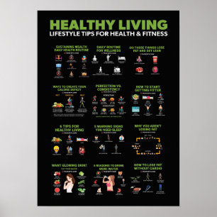 Hälsa och Fitness Infografik - Diet and Exercise Poster