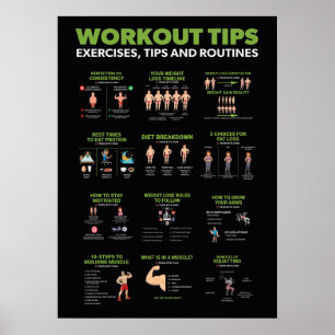 Hälsa och Fitness Infografik - Diet and Exercise Poster