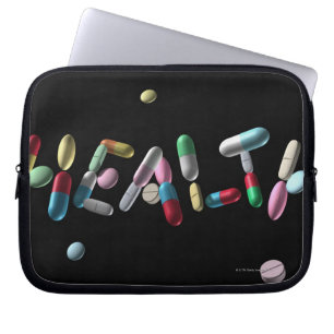 "HÄLSA" skriven med tabletter Laptop Sleeve