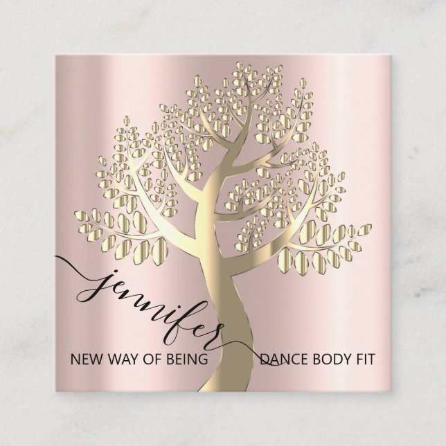 Hälsa SPA-soffan QRCODE Ro Träd levande Fyrkantigt Visitkort (Framsida)