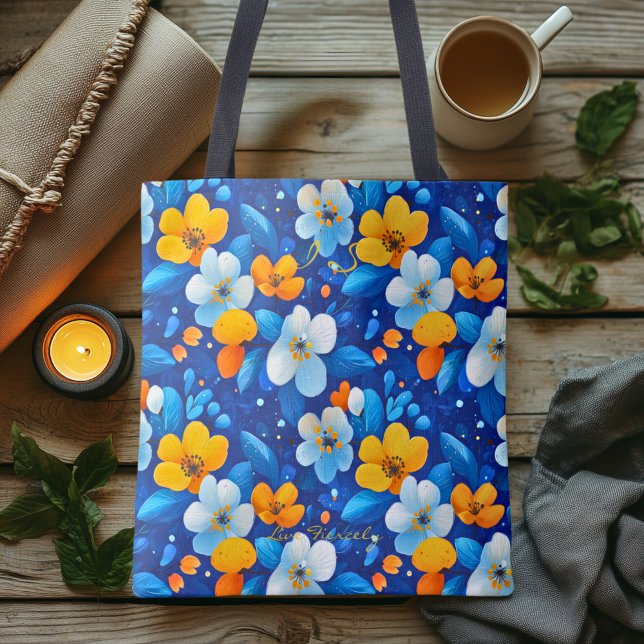 Hälsa Tote Bag och Gult Blommigt Tygkasse (Skapare uppladdad)