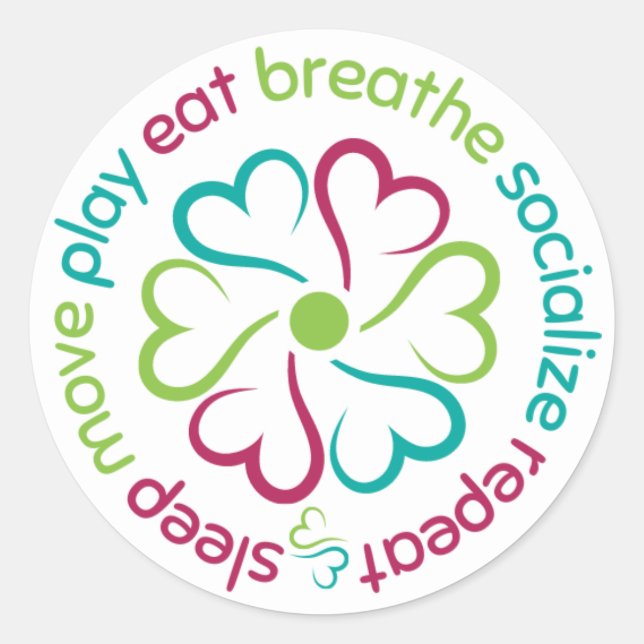 Hälsa Wheel Runt Klistermärke (Framsida)