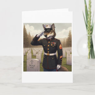 Hälsande Marine Corps Wolf  Helgkort