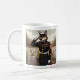 Hälsande Marine Corps Wolf Kaffemugg