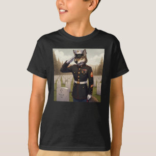 Hälsande Marine Corps Wolf T Shirt