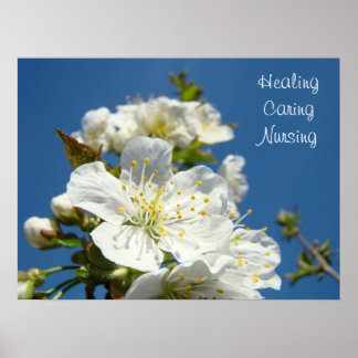 Hälsande vård poster Blå himmel Blommar