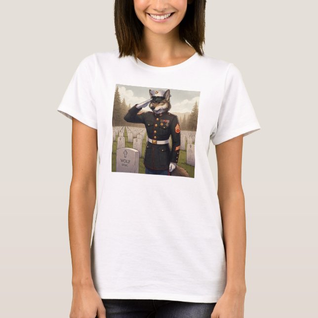 Hälsar Marine Corps Wolf T Shirt (Framsida)