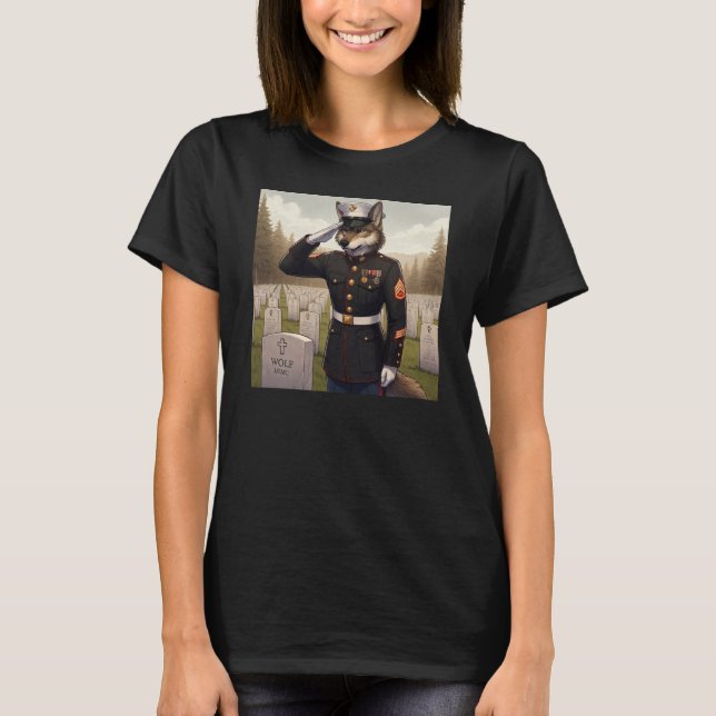 Hälsar Marine Corps Wolf T Shirt (Framsida)