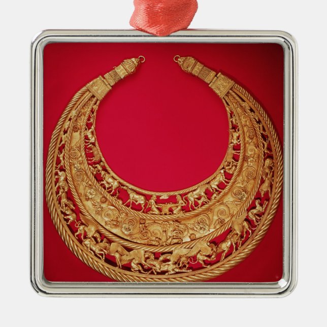 Halsband med herde- platser julgransprydnad metall (Framsidan)