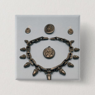 Halsband, örhängen, brosch och hänge, c.1870 knapp