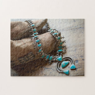 Halsband till salu, Santa Fe, New Mexico. USA Pussel