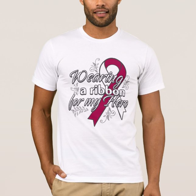 Halscancer som ha på sig ett band för min hjälte t shirt (Framsida)