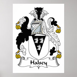 Halsey familjvapensköld poster