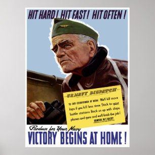 Halsey för tjur WW2 affisch