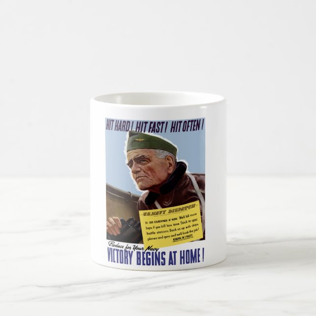 Halsey för tjur WW2 affisch Kaffemugg (Center)