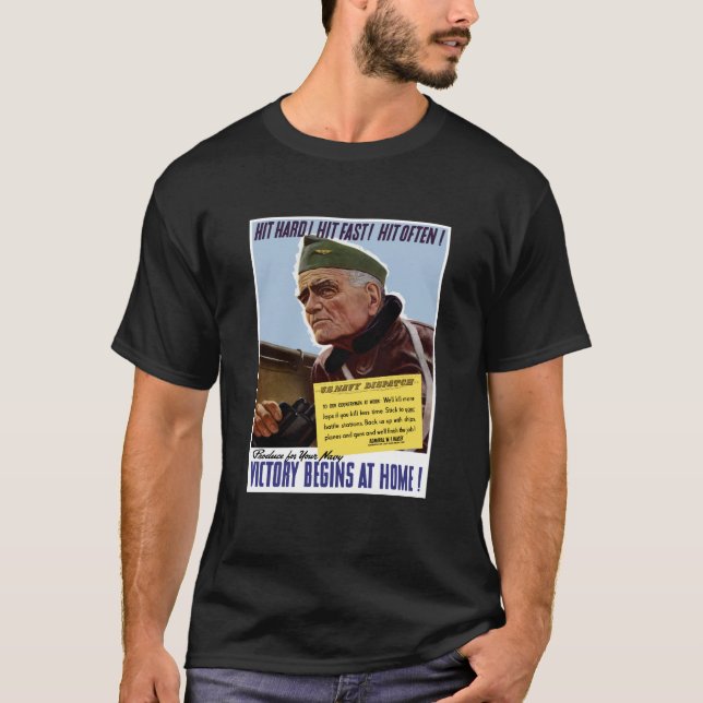 Halsey för tjur WW2 affisch T-shirt (Framsida)