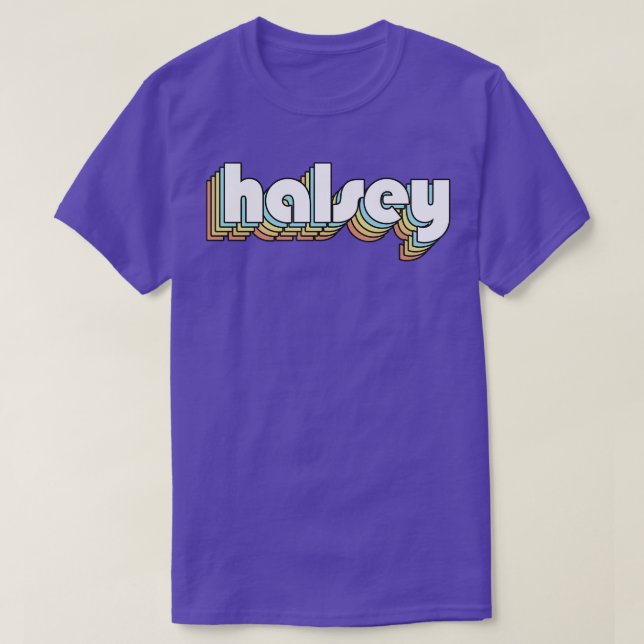 Halsey Retro Rainbow Typography Faded Stil T Shirt (Design framsida)