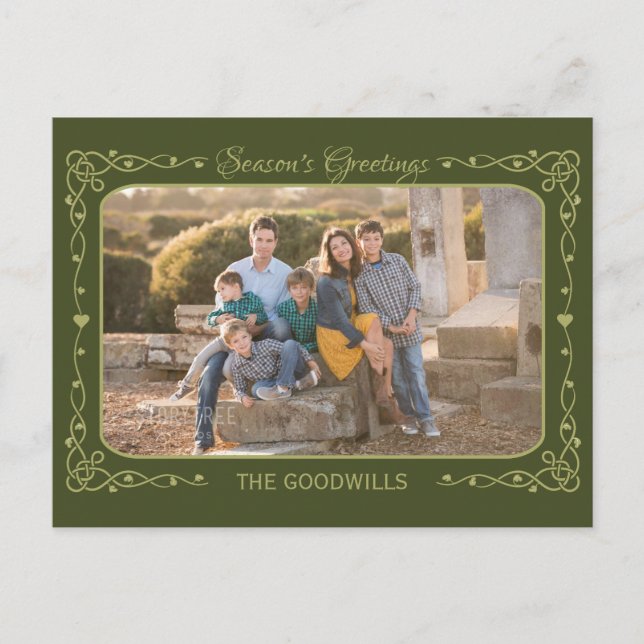 Hälsning Anpassningsbar Foto & Namn vykort (Framsida)