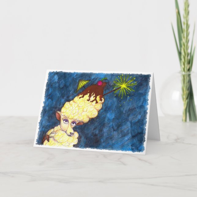 Hälsning av Får för isbildning Kort (Framsida)