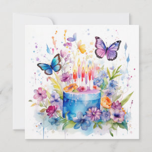Hälsning: Blommigt Butterfly Birthday