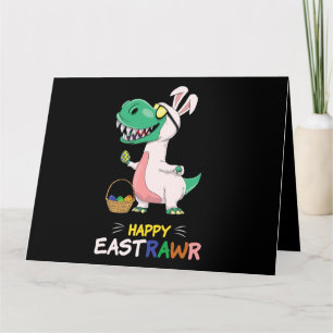 Hälsning Dinosaur Bunny Egg Glad påsk S Kort