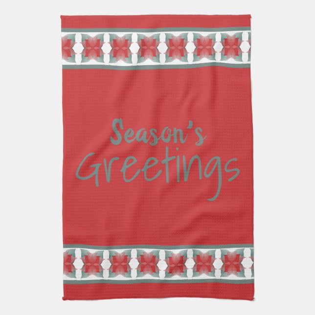 Hälsning Dishtowel-Julhelgen i Barn Red Kökshandduk (Vertikal)