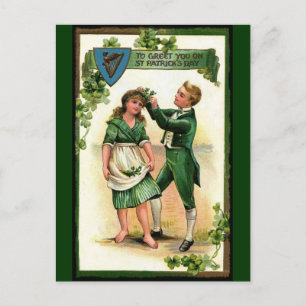 Hälsning du på St Paddy's Day Vykort