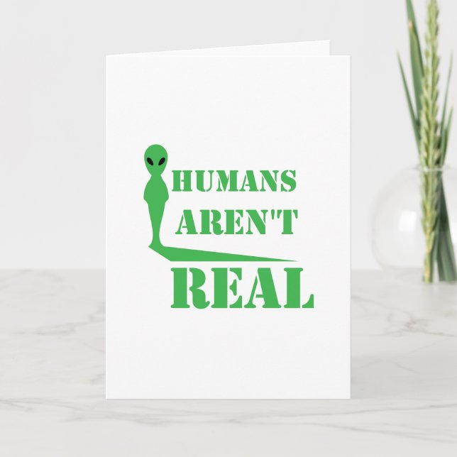 Hälsning Earthling Alien Peace Funny Birthday Kort (Framsida)