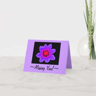 Hälsning eller Miss You Card ~ Lila Fantasy Cosmos Kort
