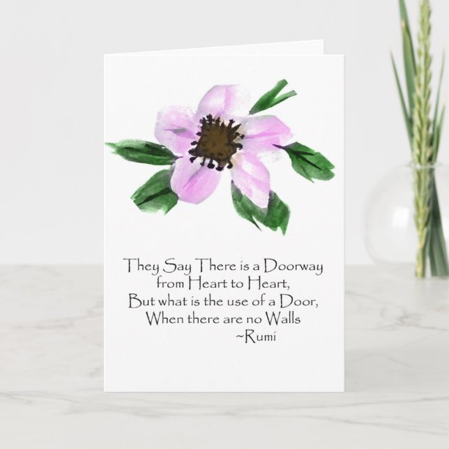 Hälsning för dörröppningsRumi vattenfärg Kort (Framsida)