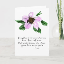 Hälsning för dörröppningsRumi vattenfärg Kort