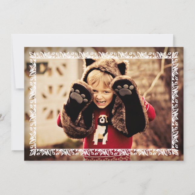 Hälsning för foto för jul för gräns för julkort (Framsida)