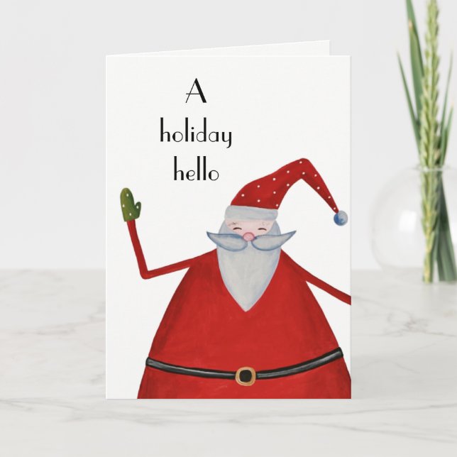 Hälsning för jul för Jolly Santa helgdaghejer Helgkort (Framsida)