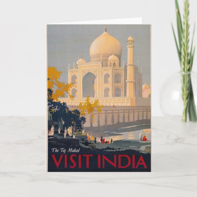 Hälsning för lodrät för Taj Mahal vertikal Kort (Framsida)