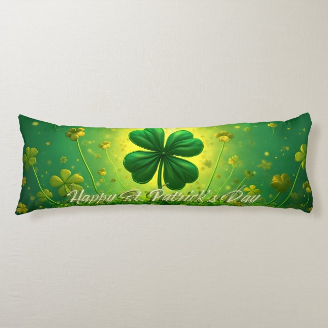 Hälsning för St. Patrick's Day Kroppskudde (Framsidan)