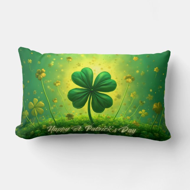 Hälsning för St. Patrick's Day Lumbarkudde (Framsida)
