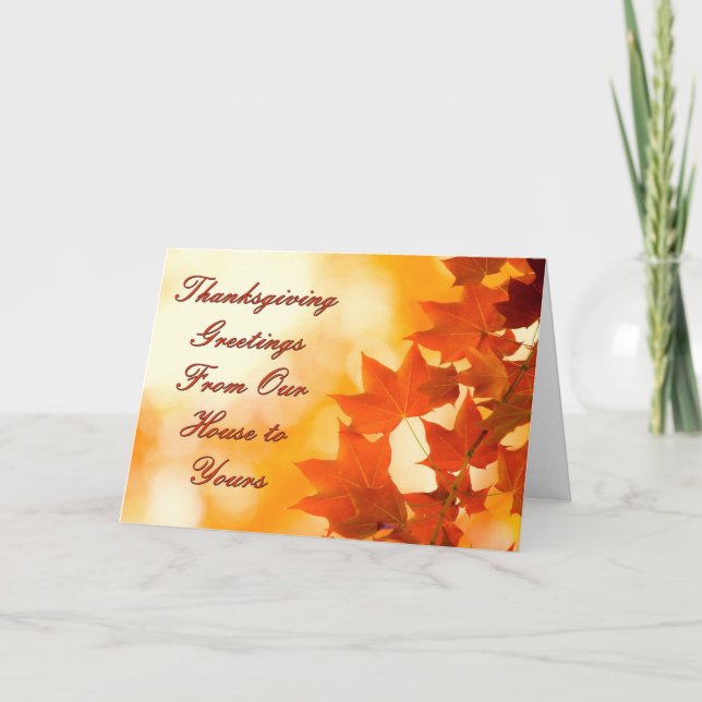 Hälsning för Thanksgiving Helgkort (Framsida)