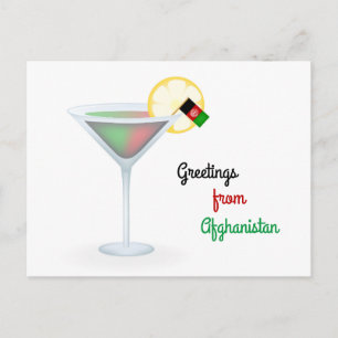 Hälsning från Afghanistan Cocktail Helgdag Card Helg Vykort