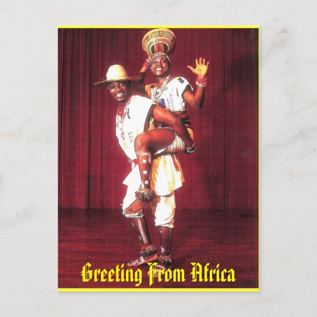 HÄLSNING FRÅN AFRIKA(Utformning av Mojisola Gbadam Vykort (Framsida)