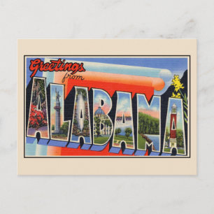 Hälsning från Alabama Large Brev vykort