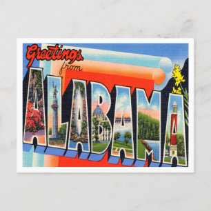 Hälsning från Alabama Vintage resor Vykort